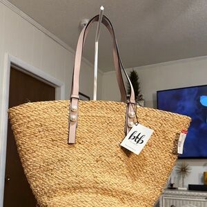 BFB Natural Straw Tote Bag
